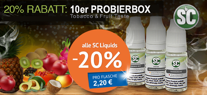  E-Zigaretten Liquids (10er Probierbox) von SC 